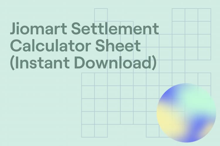 digital-product | Jiomart Settlement Calculator Sheet (Instant Download)